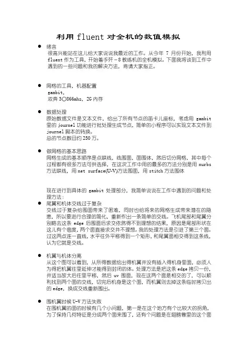 利用fluent对全机的数值模拟lsh