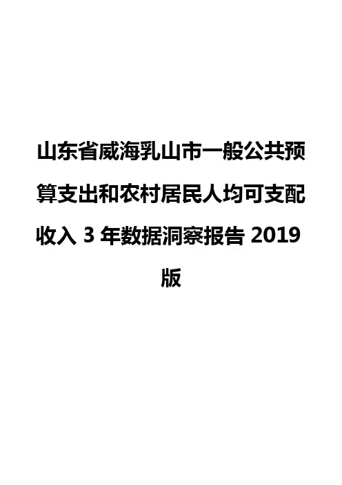 山东省威海乳山市一般公共预算支出和农村居民人均可支配收入3年数据洞察报告2019版