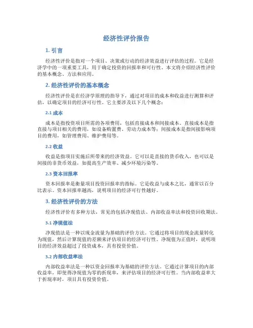 经济性评价报告