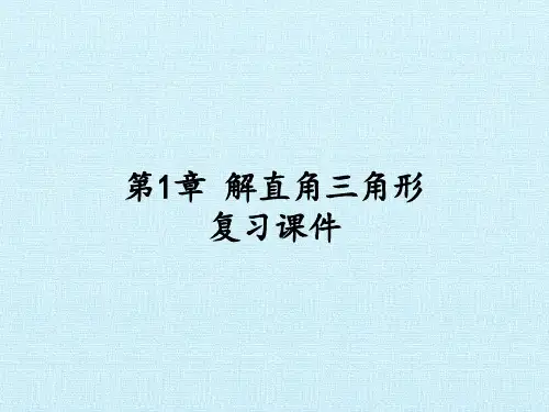 九年级数学下册-第1章 解直角三角形 复习课件-浙教版