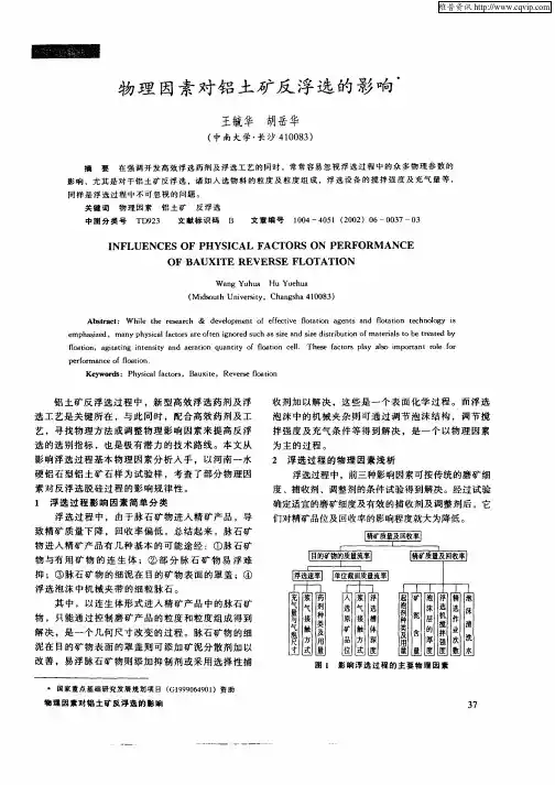 物理因素对铝土矿反浮选的影响