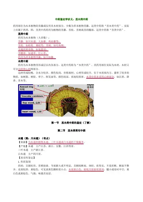中药化学讲义：茎木类中药
