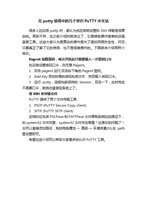 在putty使用中的几个常识PuTTY中文站