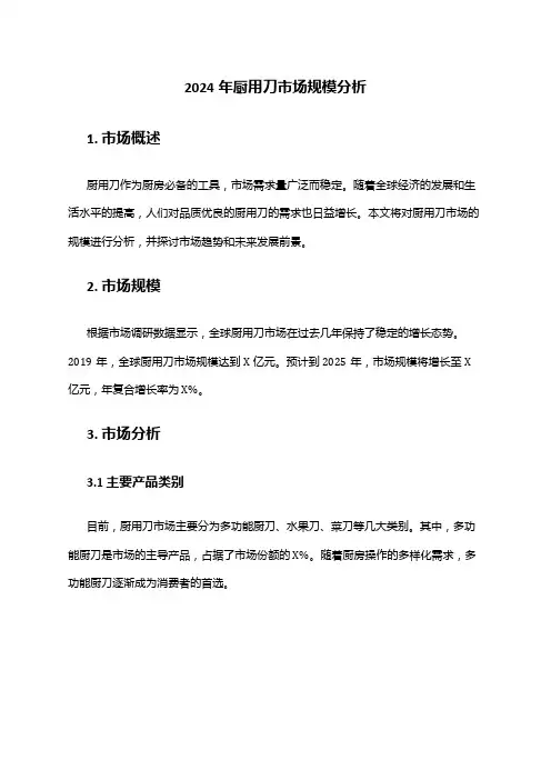 2024年厨用刀市场规模分析