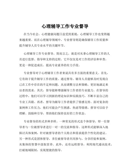 心理辅导工作专业督导