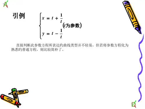 参数方程化成普通方程省公开课获奖课件市赛课比赛一等奖课件