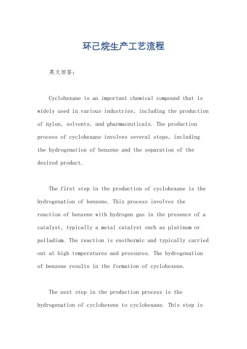 环己烷生产工艺流程