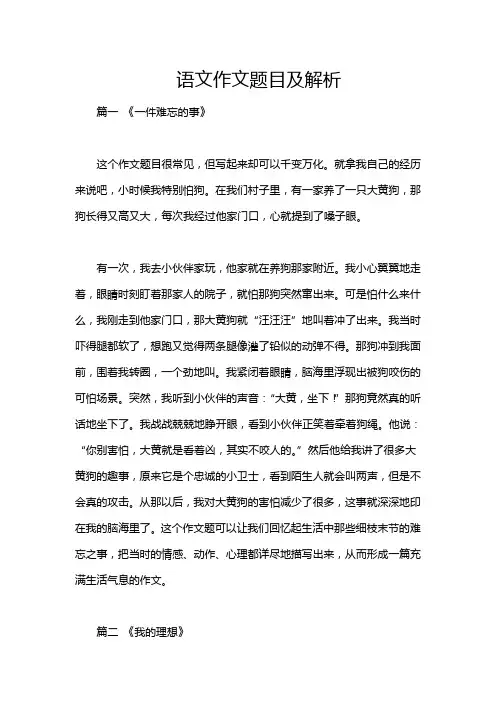 语文作文题目及解析