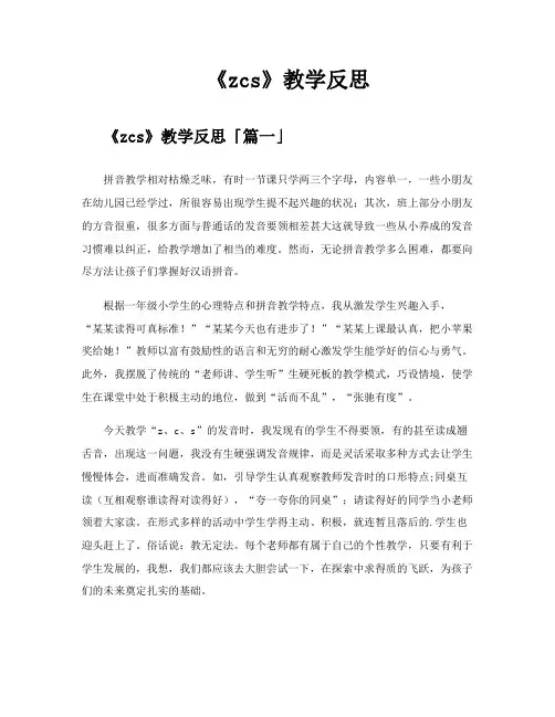 《zcs》教学反思精选六篇