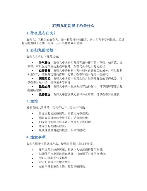 右归丸的功能主治是什么