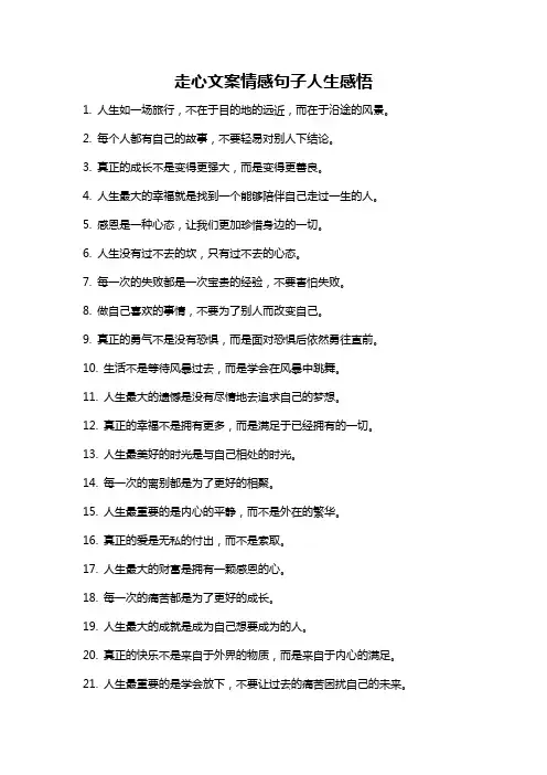走心文案情感句子人生感悟