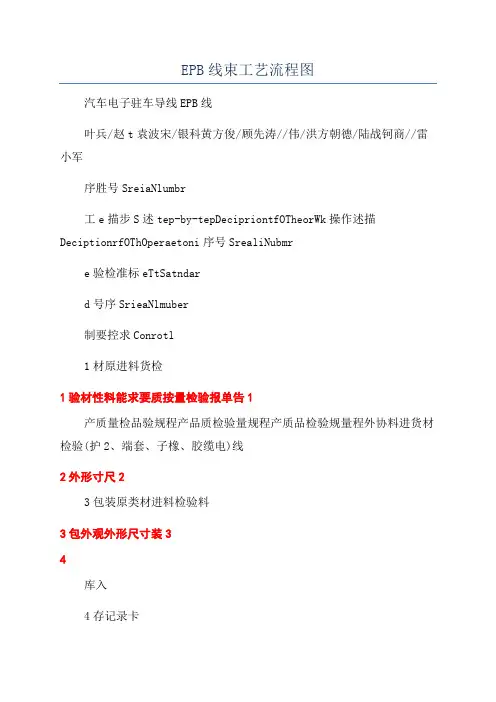 EPB线束工艺流程图