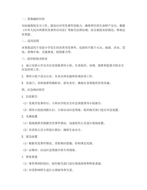 实验小学安全应急预案
