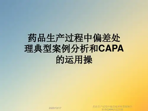 药品生产过程中偏差处理典型案例分析和CAPA的运用操