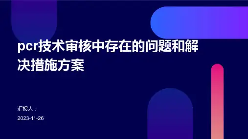 pcr技术审核中存在的问题和解决措施方案