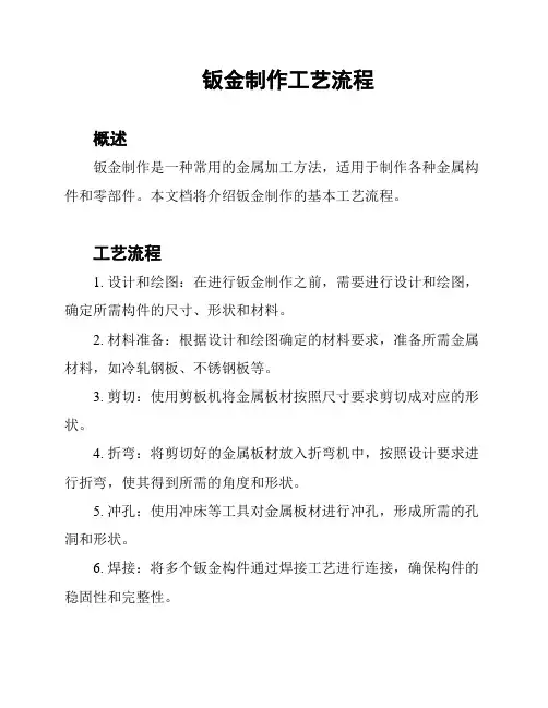 钣金制作工艺流程
