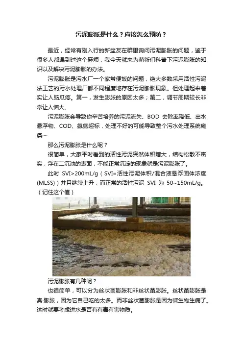污泥膨胀是什么？应该怎么预防？