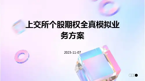 上交所个股期权全真模拟业务方案