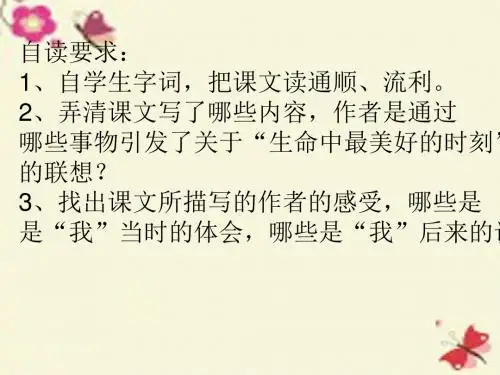 冀教版语文五上《生命中最美好的时刻》ppt课件3