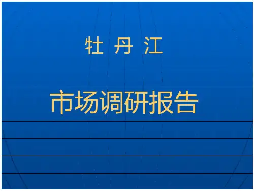 (牡丹江 市场调研报告