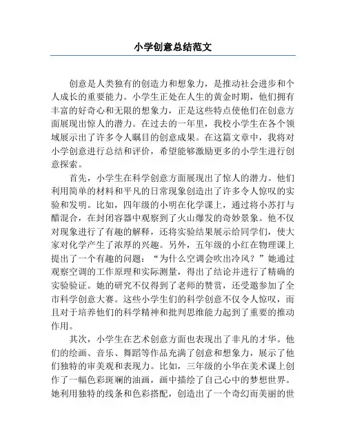 小学创意总结范文