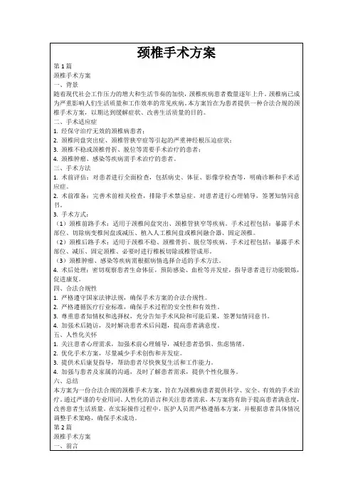颈椎手术方案