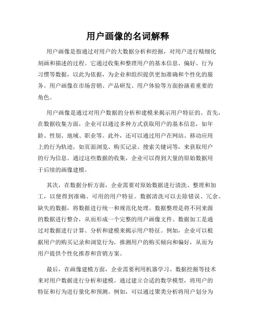 用户画像的名词解释