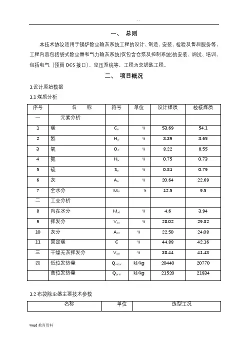 布袋除尘器技术方案