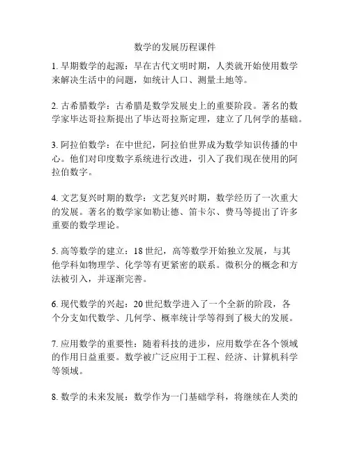 数学的发展历程课件