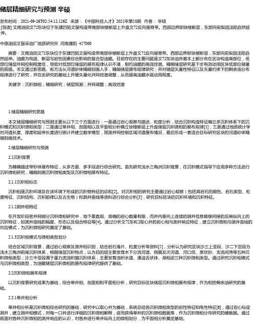 储层精细研究与预测辛硕