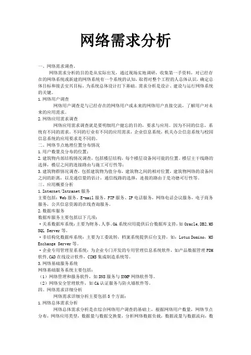 网络需求分析