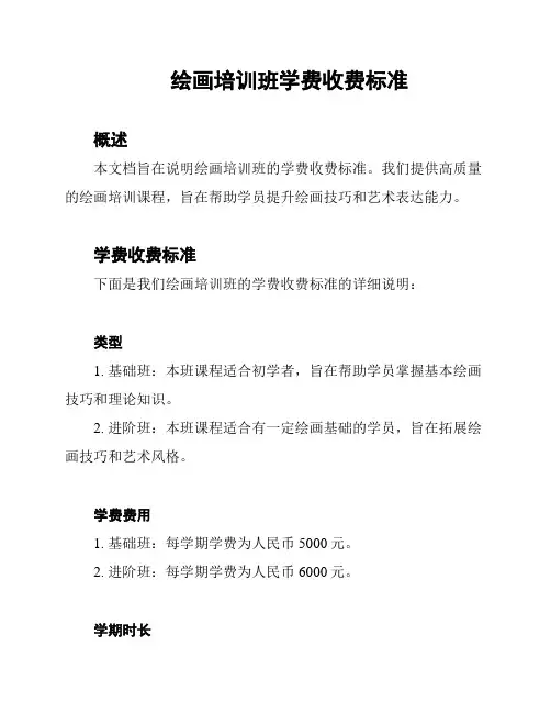 绘画培训班学费收费标准