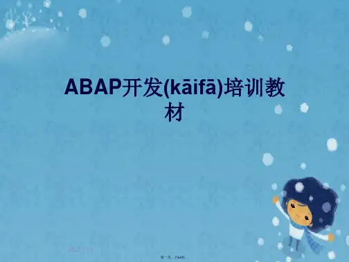 ABAP开发培训教材
