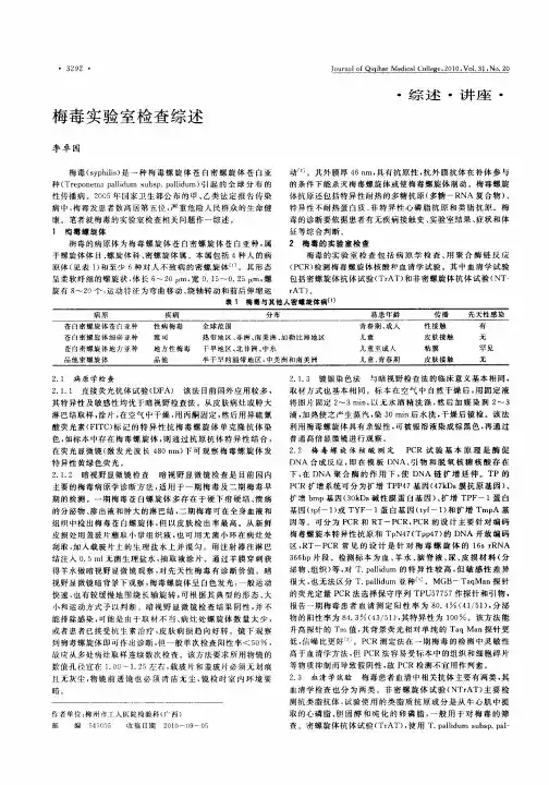 梅毒实验室检查综述