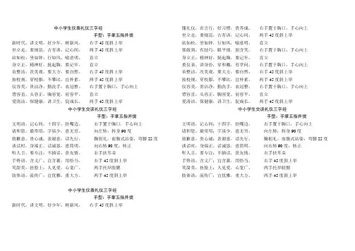 中小学生仪表礼仪、言谈三字经