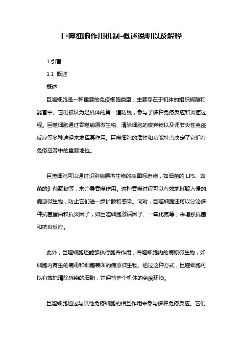 巨噬细胞作用机制-概述说明以及解释
