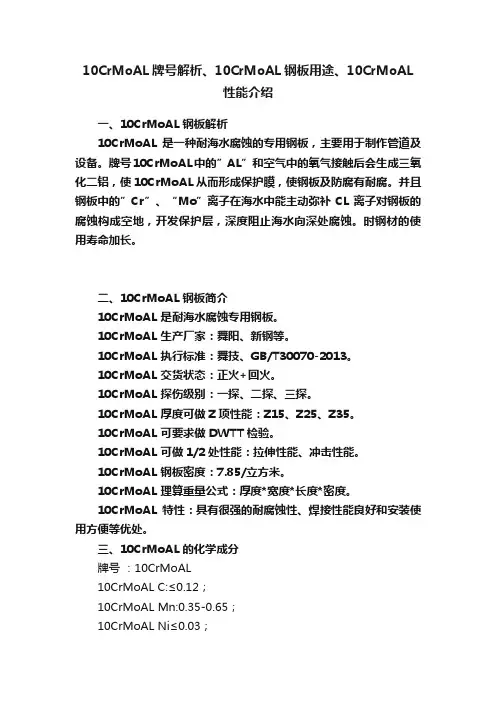 10CrMoAL牌号解析、10CrMoAL钢板用途、10CrMoAL性能介绍