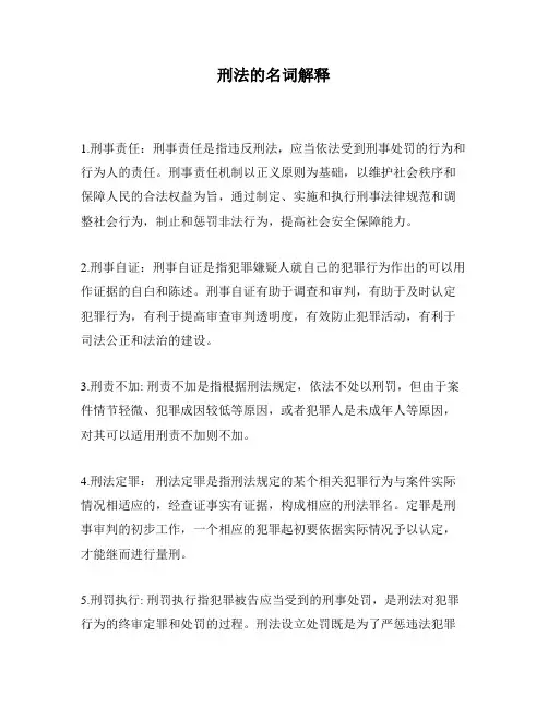 刑法的名词解释
