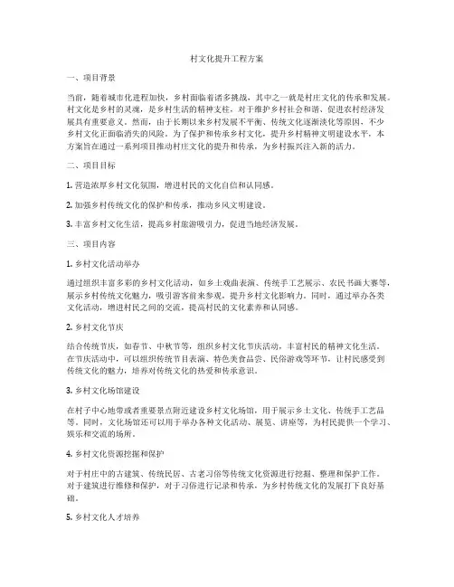 村文化提升工程方案