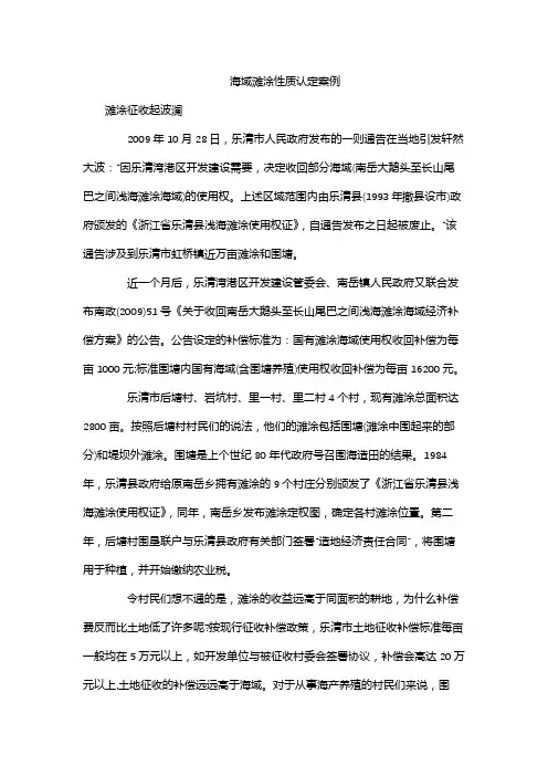 海域滩涂性质认定案例