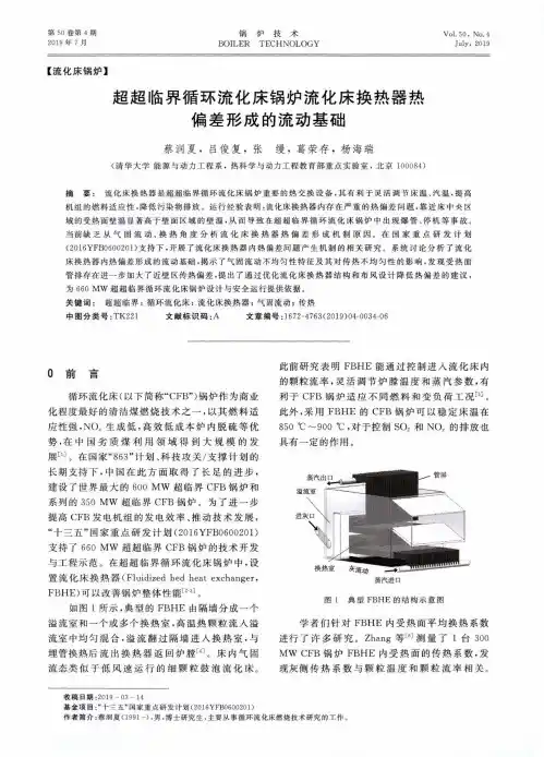 超超临界循环流化床锅炉流化床换热器热偏差形成的流动基础
