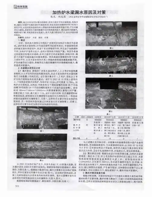加热炉水梁漏水原因及对策