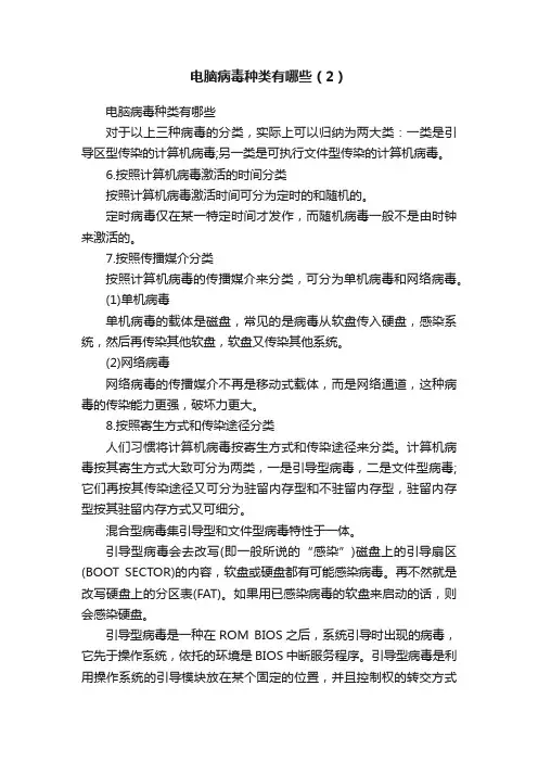 电脑病毒种类有哪些（2）