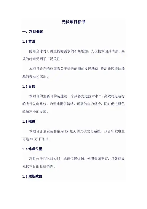 2024光伏项目标书(详细)