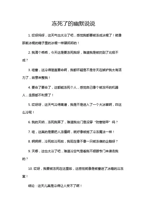 冻死了的幽默说说