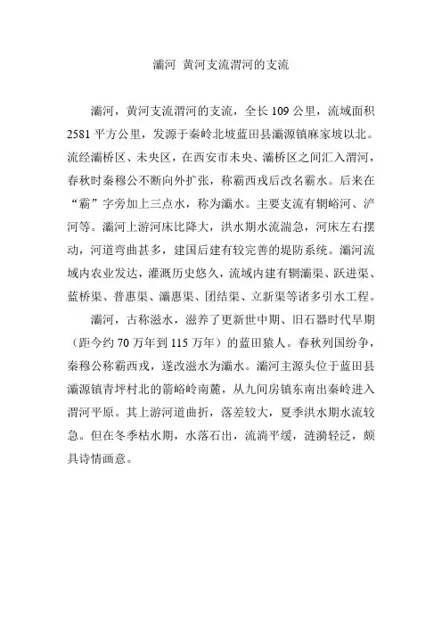 灞河 黄河支流渭河的支流