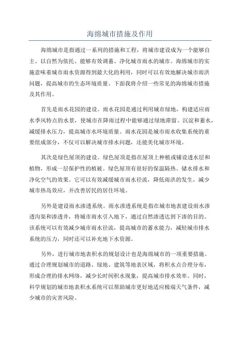 海绵城市措施及作用