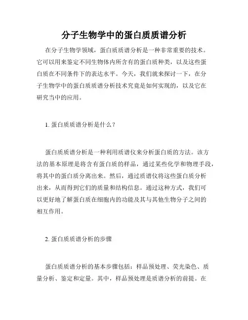 分子生物学中的蛋白质质谱分析