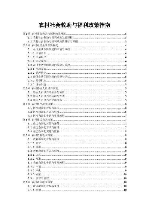农村社会救助与福利政策指南