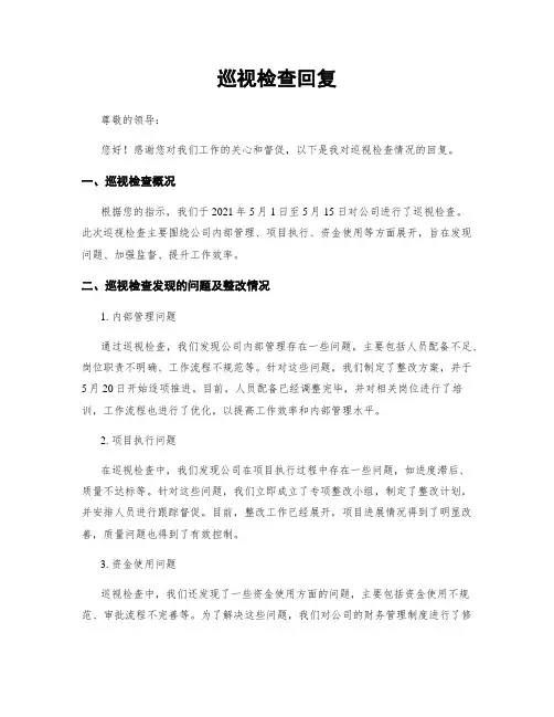 巡视检查回复
